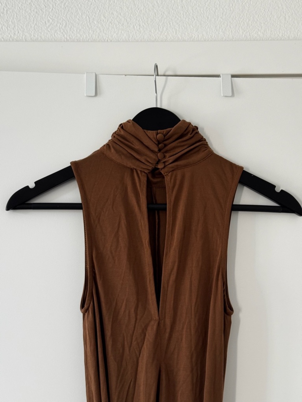 Lulu's Sleeveless Chocolate Brown Maxi Dress with Waist Tie - Picture 5 of 7